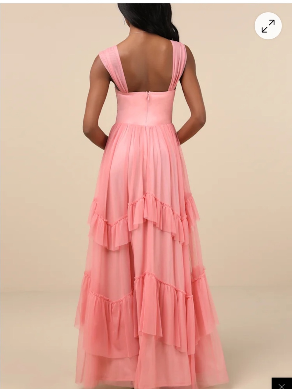 Lulu's Peach Pink Tiered Tulle Dress - Picture 7 of 7